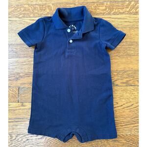 Primary Boys' Navy Polo Romper 6-12 Months